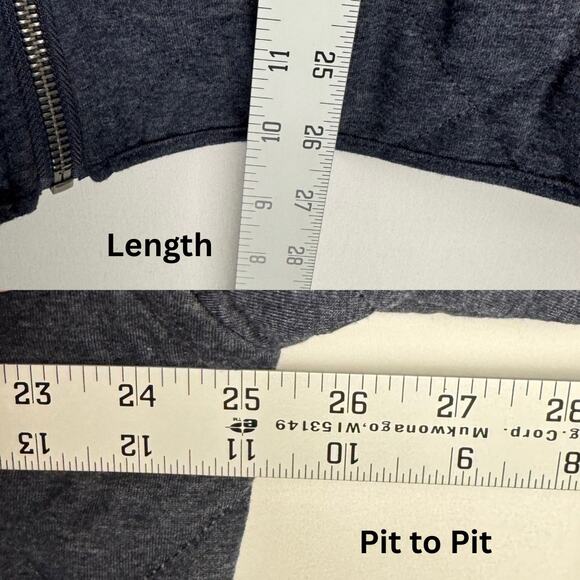 Jones & Co Blue Jersey Zip Quilted Mock Neck Elastic Hem Insulated Jacket 1X - Picture 8 of 8